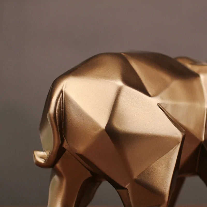 Abstract Gold Elephant Statue